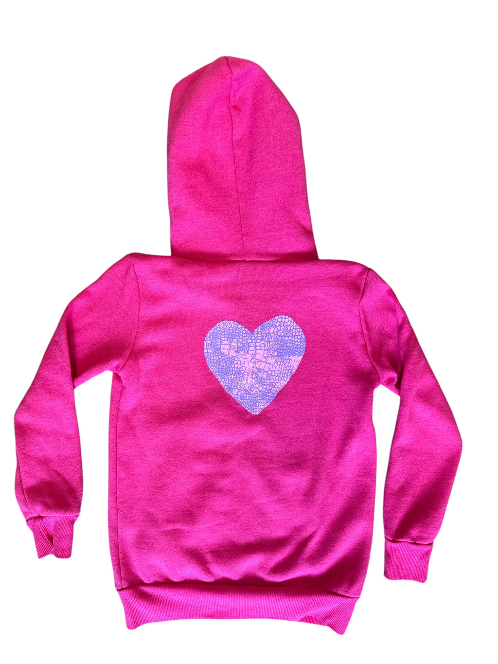 Leather Heart Zip Up Hoodie