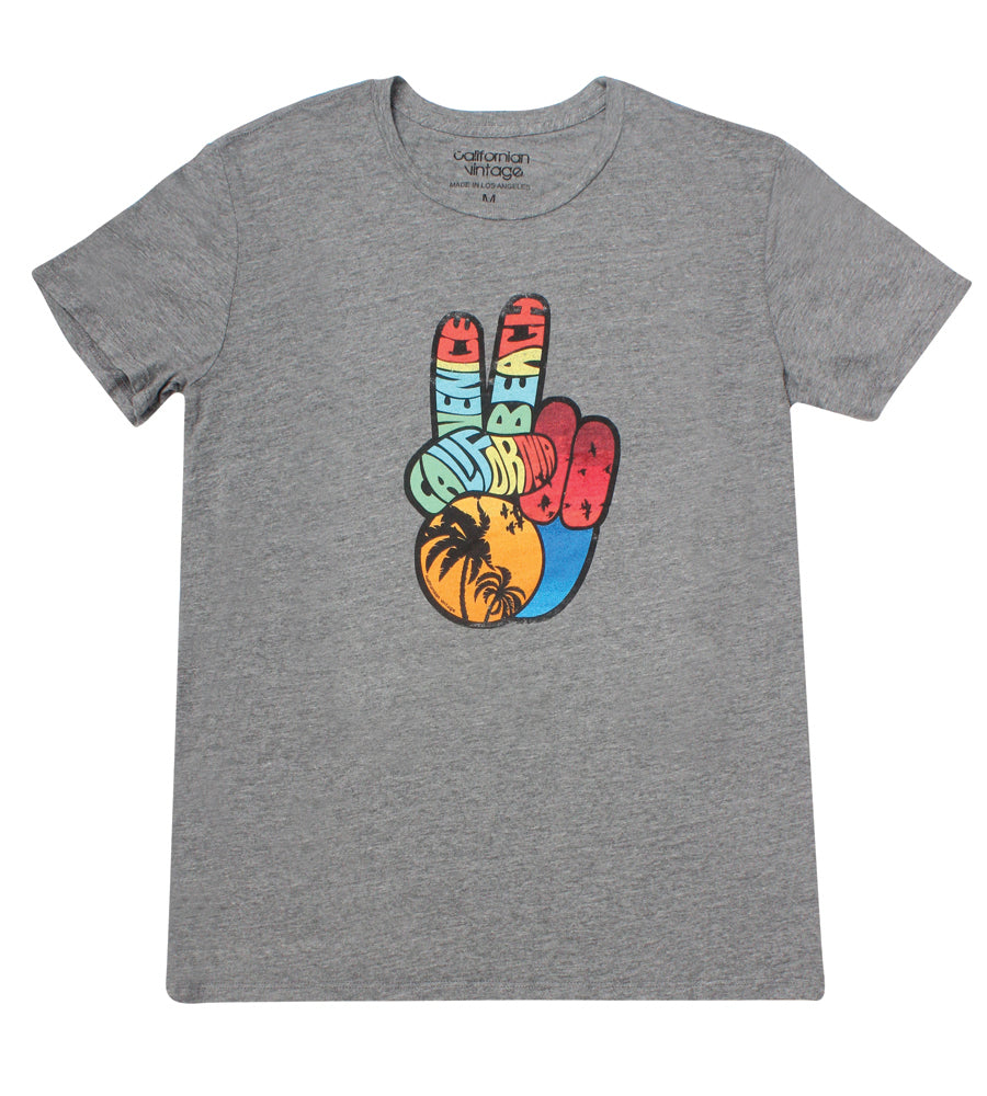 Venice Peace Heather Grey Tee
