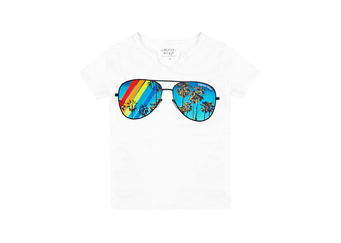 california vintage Sunglasses white Henley White