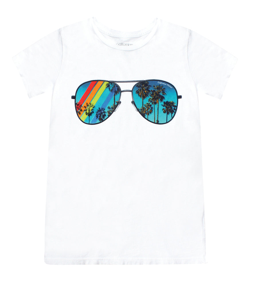 Sunglasses Tee White Californian Vintage