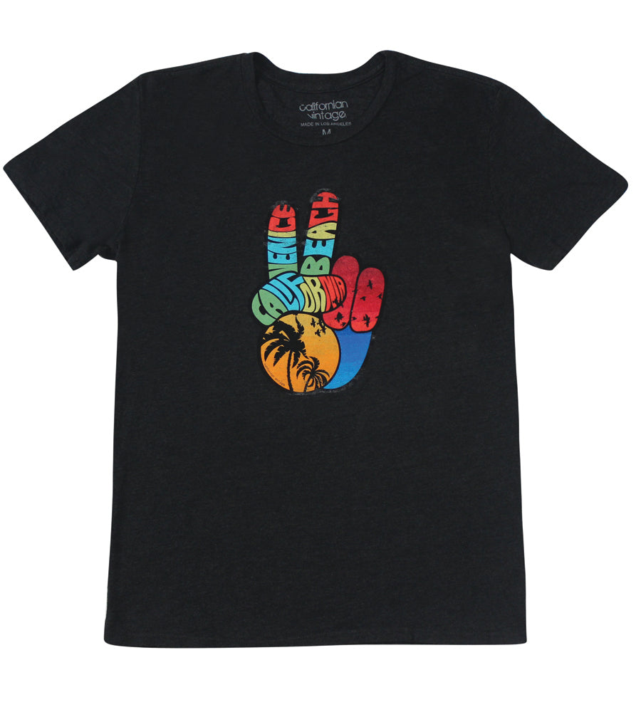 Venice Peace Charcoal Tee